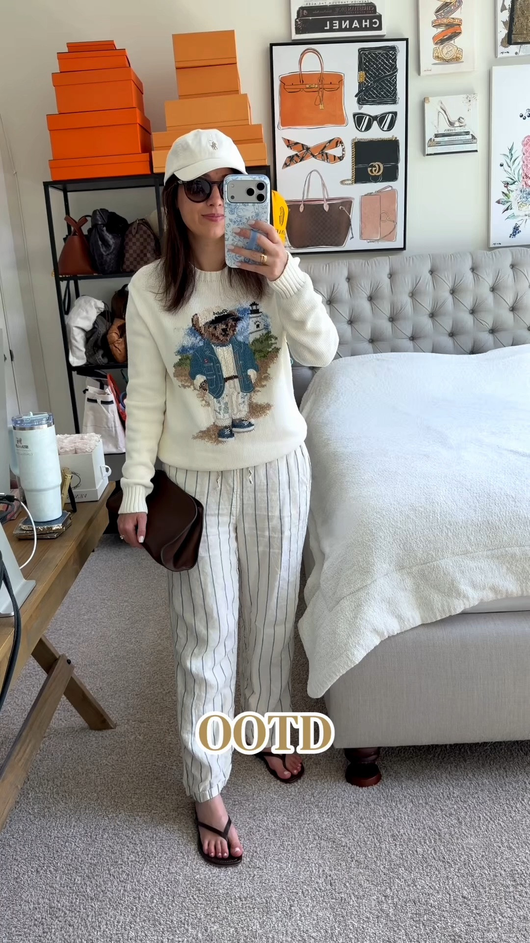 Obsessed with this Ralph Lauren bear sweater. Wearing my fave @jcrew linen pants

#LTKootd #LTKSeasonal