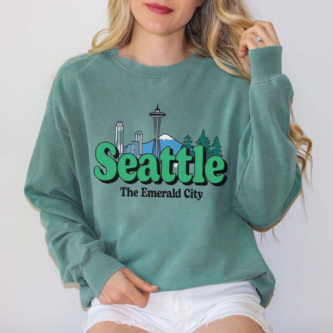Comfort Colors Retro Seattle Sweatshirt Vintage Washington - Etsy | Etsy (US)