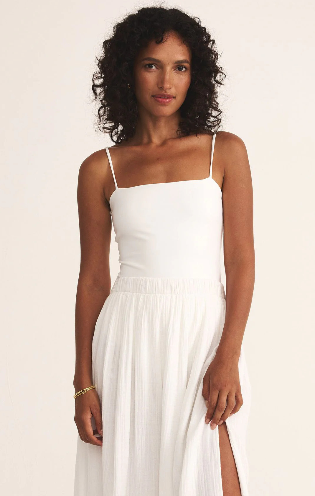 White Smooth Bodysuit Tank S | Emmacate Boutique