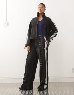 adidas Originals Firebird denim track pants in black | ASOS (Global)