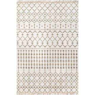 nuLOOM Rosalie Modern Moroccan Trellis Beige 7 ft. x 9 ft. Indoor/Outdoor Area Rug | The Home Depot