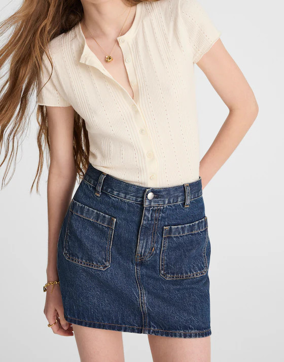 The Emmett Mini Skirt in Greendale Wash | Madewell