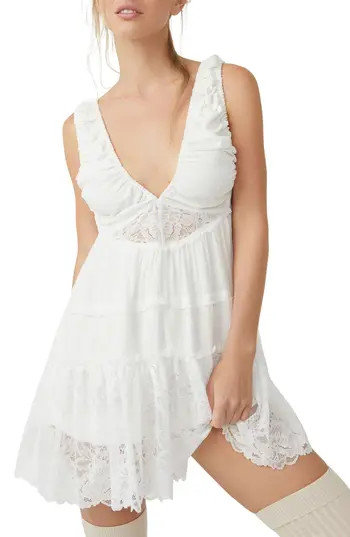 Free People Spring Fling Open Back Pajama Romper in Ivory at Nordstrom Rack, Size X-Large | Nordstrom Rack