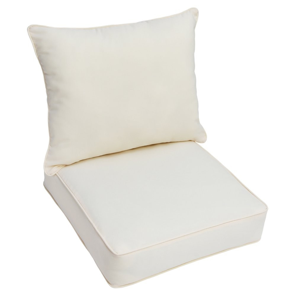 Mozaic Company Fresco Outdoor Corded Chair Cushion and Pillow Set | Hayneedle