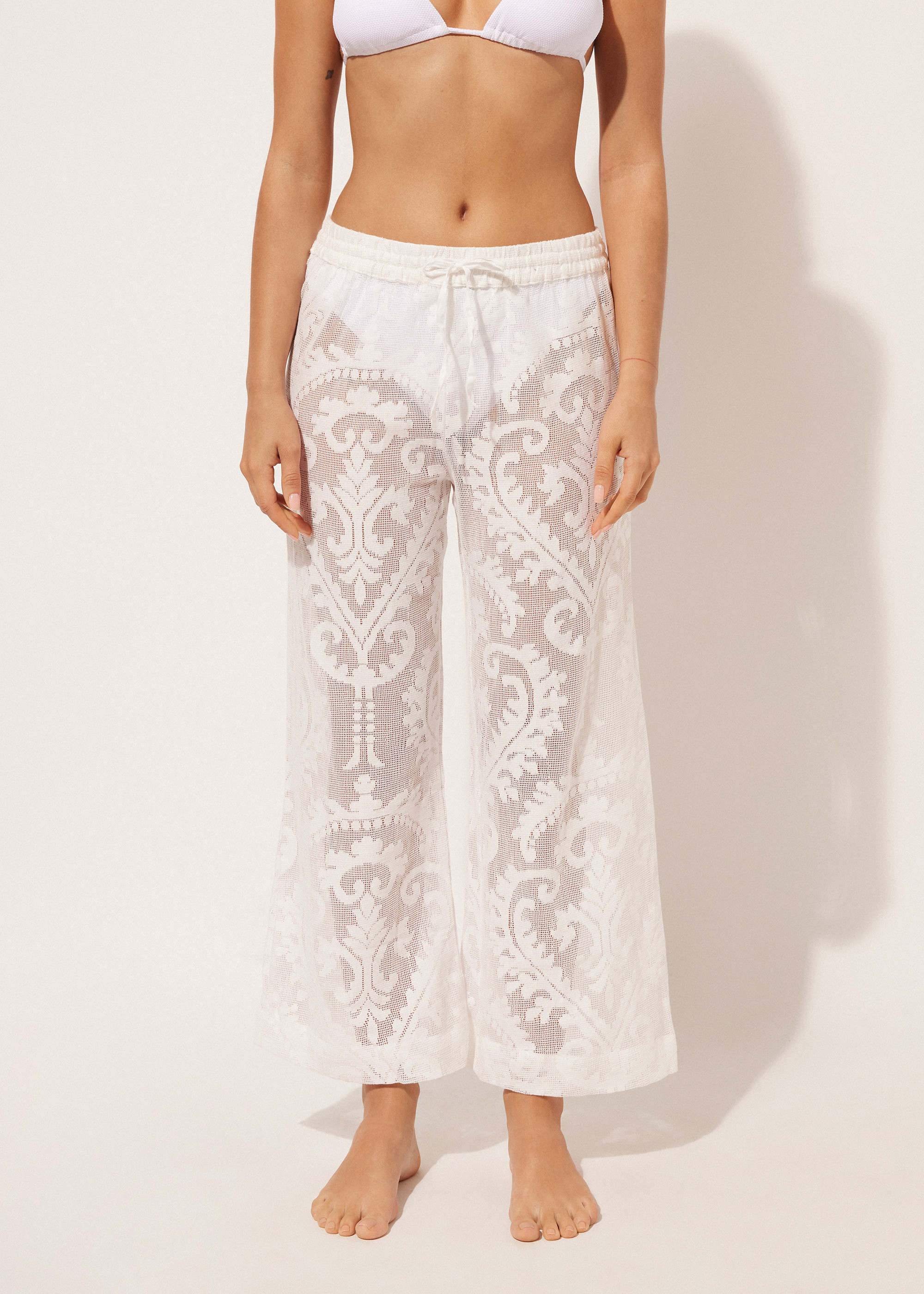 Embroidered Mesh Pants | Calzedonia US