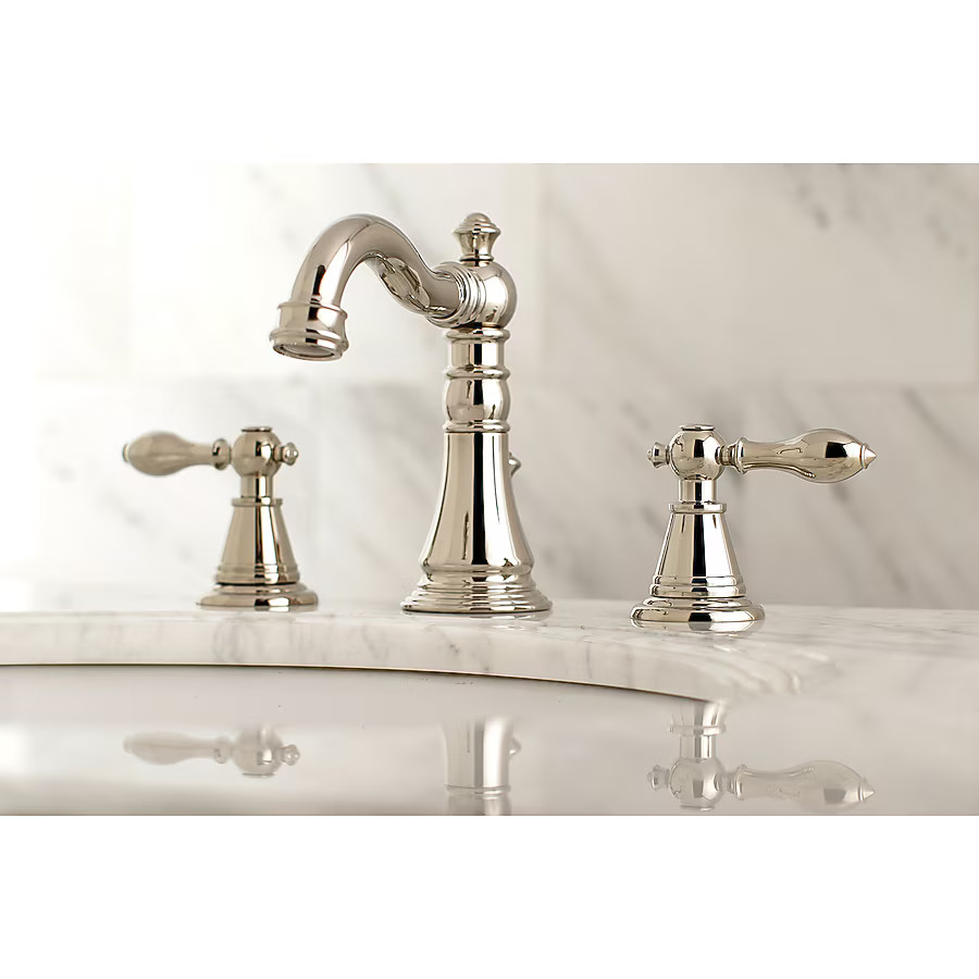 Kingston Brass English Classic Polished nickel Widespread 2-handle Low-arc Residential Handle Bat... | Lowe's