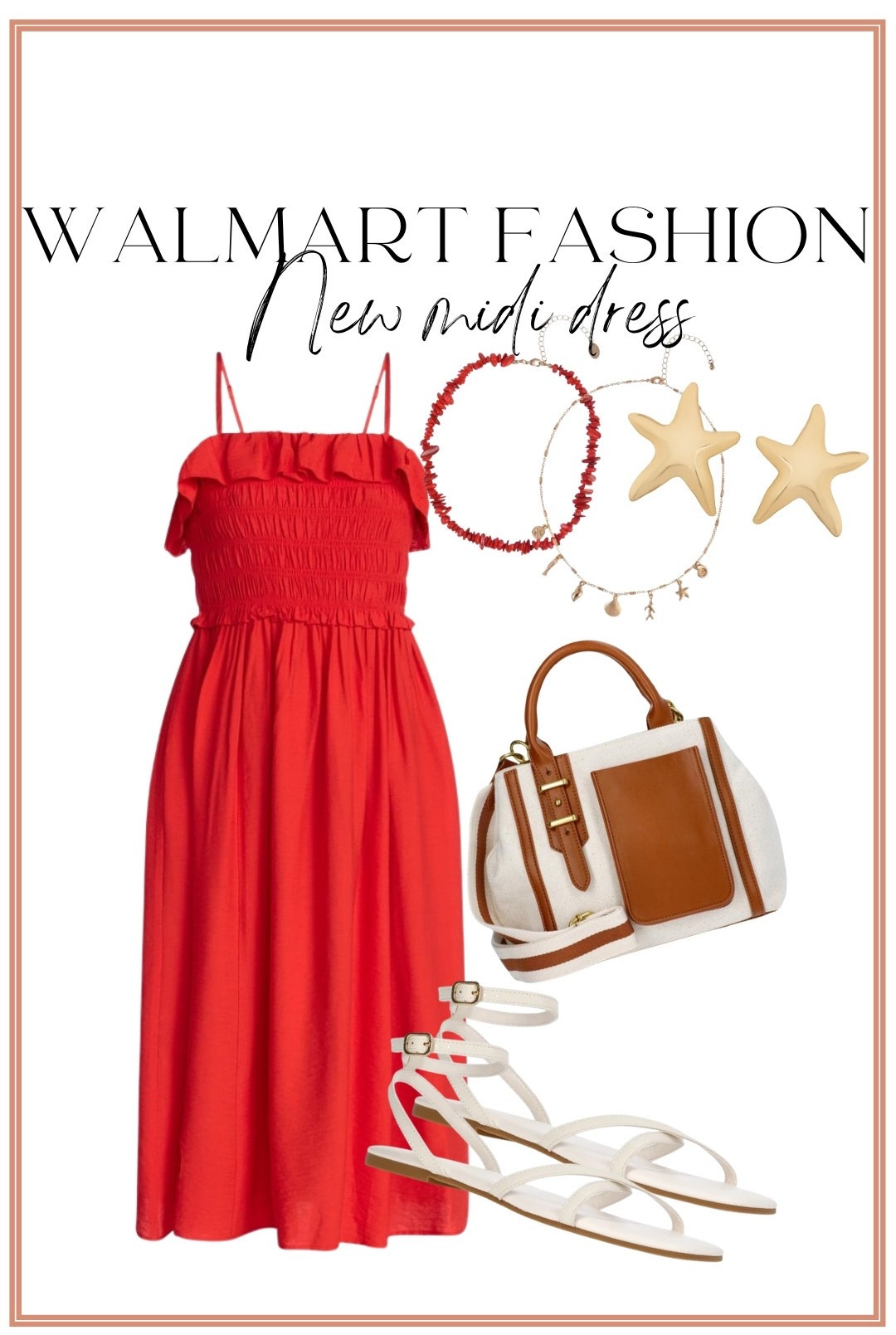❤️ This new Walmart midi dress is giving designer vibes without the designer price tag! The smocked bodice, ruffle neckline, and gorgeous red color make it such a standout piece for summer, vacations, date nights, patriotic celebrations, and everything in between. 🇺🇸✨

I styled it with simple white sandals, a neutral tote, and fun statement accessories for an effortless look that feels polished but still easy to wear. One of those throw-on-and-go dresses that makes you feel instantly put together!

If you’re looking for a flattering summer dress that looks way more expensive than it is, this Walmart find deserves a spot in your cart. ❤️

#WalmartFashion #WalmartFinds #WalmartStyle #MidiDress #RedDress #SummerDress #AffordableFashion #SummerStyle #PatrioticStyle #FourthOfJulyOutfit #VacationStyle #ResortWear #DateNightOutfit #OOTD #FashionFinds #AffordableStyle #BoutiqueStyle #WomensFashion #StyleOnABudget #SummerOutfitIdeas #HeadToToeWalmart #WalmartNewArrivals #ClassicStyle #EverydayFashion #FashionOver30

#LTKootd #LTKPetite