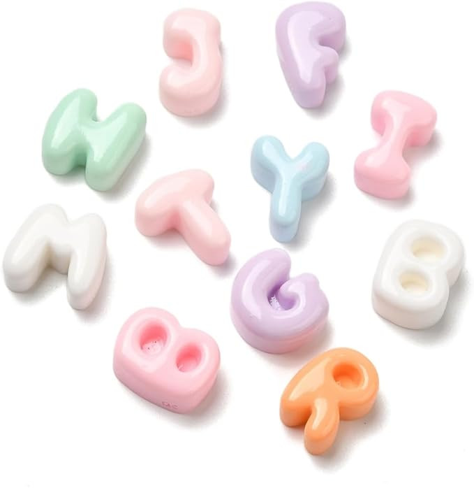 DanLingJewelry 200Pcs Mixed Styles Letter Cabochon Opaque Resin Alphabet Flatback Charms for DIY ... | Amazon (US)