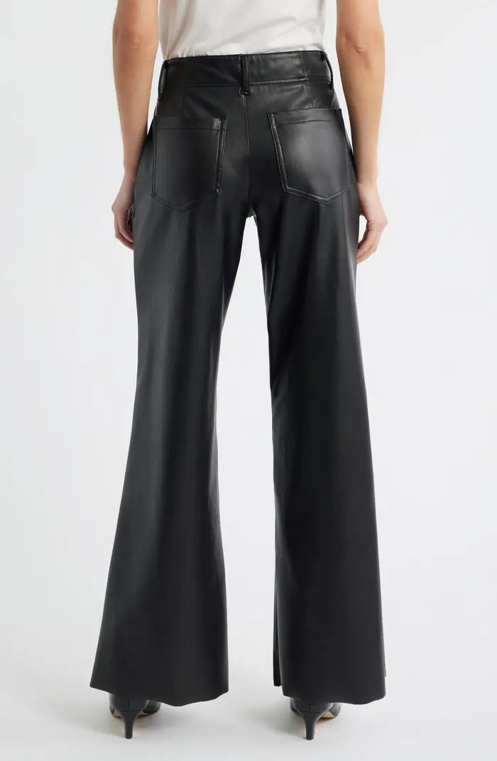 CITY BLUES Pintuck Faux Leather Wide Leg Pants | Nordstrom | Nordstrom