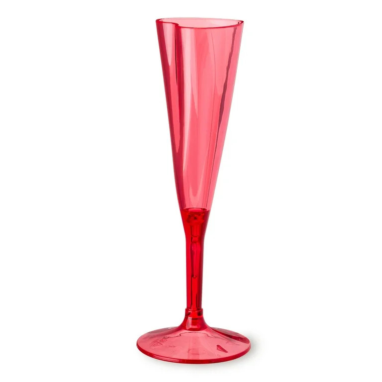 Plastic Heart Champagne Glass, Red, Valentine's Day by Way To Celebrate | Walmart (US)
