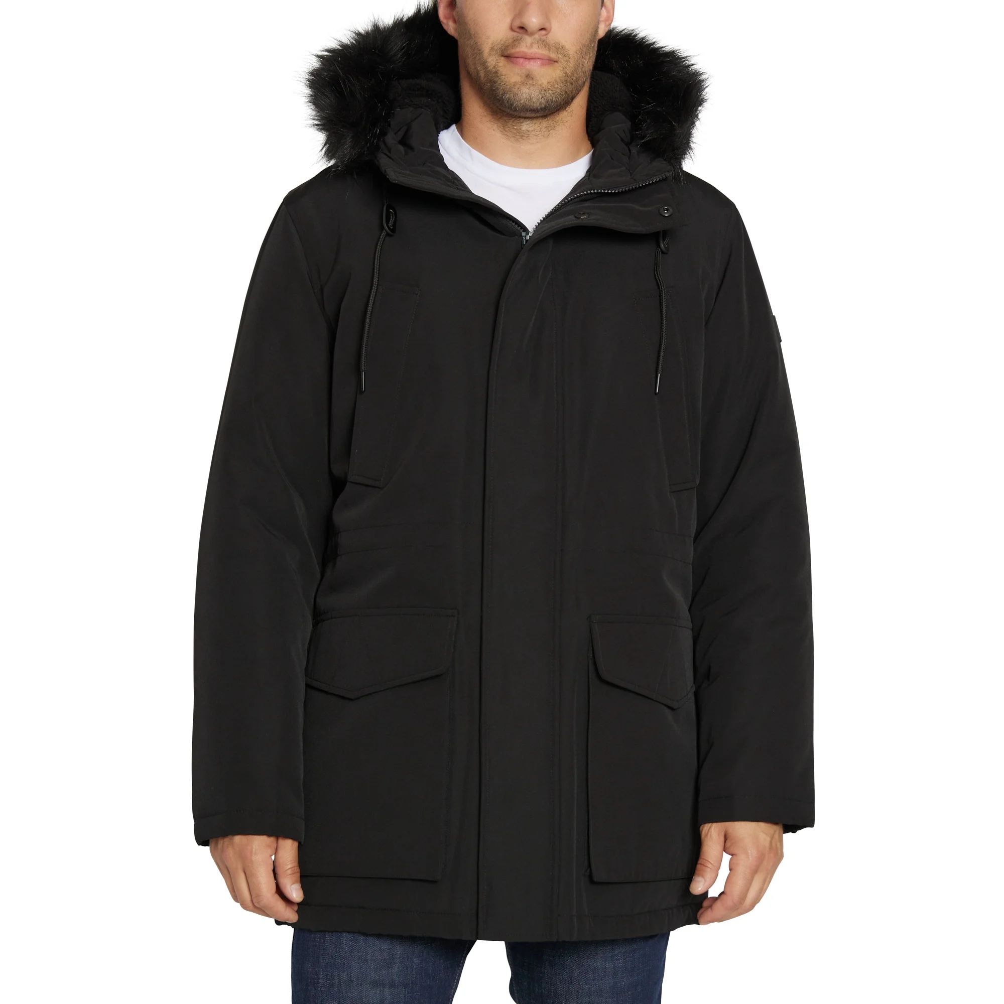 Sean John Men's Faux-Fur Trim Utility Parka Jacket, Sizes S-2XL | Walmart (US)