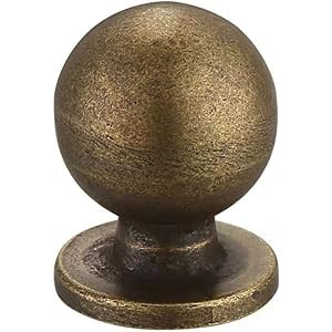 10 Pack 1 Inch (25mm) Diameter Round Solid Vintage Antique Brass Finish Kitchen Cabinet Knob. | Amazon (US)