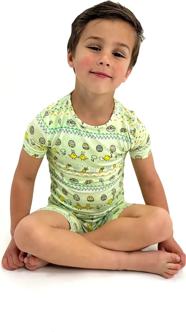 Kids' Easter Isle Green Fitted Pajamas | Nordstrom