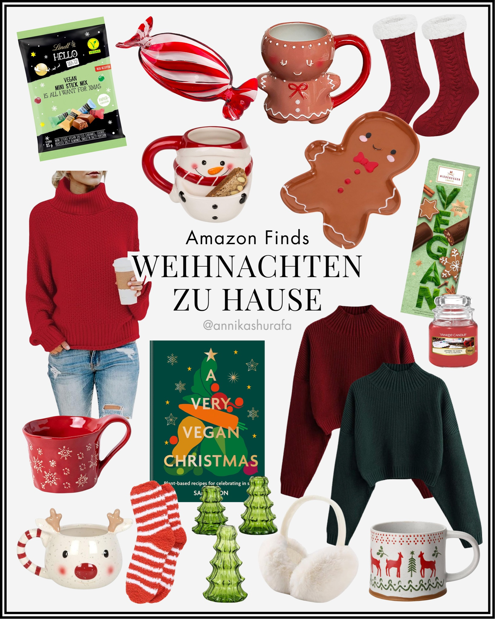 Amazon Finds Weihnachten zu Hause | Amazon Must Haves für Weihnachten, Weihnachtszeit, gemütliche Weihnachten, Winterzeit, Weihnachten zu Hause feiern, Vegane Weihnachten, Veganes Weihnachtsessen, Zuckerstange, Dekoration, Süßigkeiten Teller, Zuckerstangen Teller, Lebkuchen, Lebkuchenmann, Lebkuchenmann Teller, Lebkuchen Geschirr, Lebkuchenmann Geschirr, Lebkuchen Tasse, Lebkuchenmann Tasse, Weihnachtstasse, Tasse Weihnachten, Kuschelsocken, warme Socken, Winter Socken, Strick Socken, Wollsocken, Socken aus Wolle, rote Socken, Weihnachtssocken, Socken Weihnachten, Schneemann Tasse, Schneemann Geschirr, Winter Geschirr, Vegane Süßigkeiten, rote Tasse, Schneeflocken Tasse, Veganes Kochbuch, Vegane Geschenke für Weihnachten, Elch Tasse, Rentier Tasse, Rentier Geschirr, Weihnachtsbaum, Tannenbaum, Tannen Kerzenständer, Tannenbaum Kerzen, Kerzenständer Weihnachten, Ohrenschützer, Ohrenschützer Winter, flauschige Ohrenschützer, warme Winterkleidung, warme Kleidung Damen, Winter Pullover Damen, weihnachtliche Tasse, Roter Pullover, Winter Pullover, Grüner Pullover, Weihnachtspullover, Strickpulli, Strickpullover, Amazon Finds, Amazon Must Haves, Amazon Christmas Finds, Amazon Christmas Must Haves

#LTKhome #LTKdeutschland #LTKwinter
