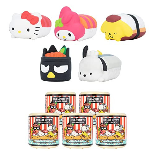Hamee Sanrio Hello Kitty and Friends Cute Water Filled Surprise Capsule Squishy Toy [Sushi] [Birthday Gift Bag, Party Favor, Gift Basket Filler, Stress Relief Toy] – 5 Pc. (All 5 Styles) | Amazon (US)