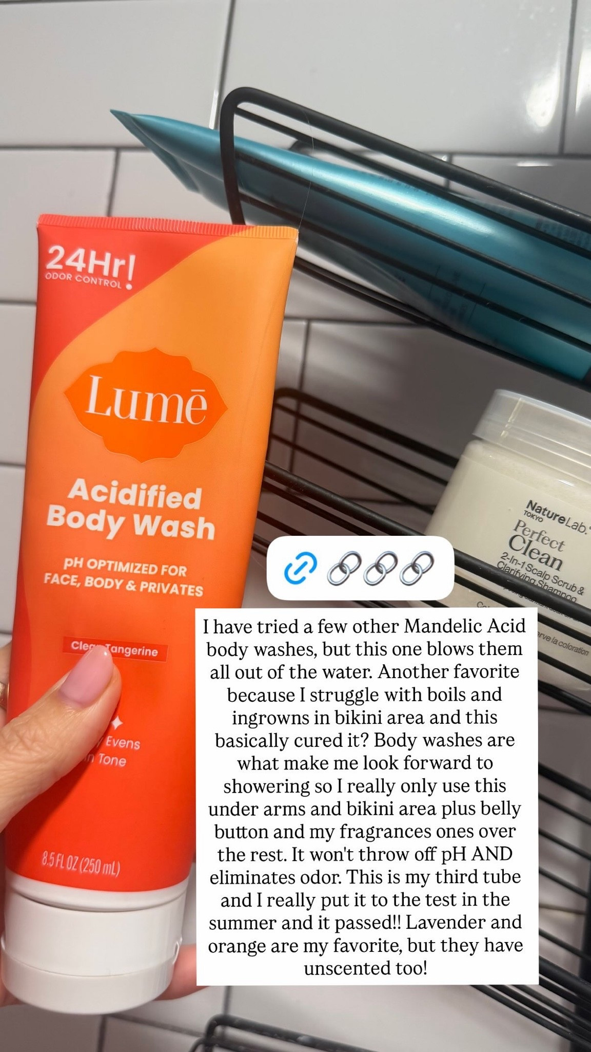 This Lume Acidified Body Wash is another August favorite — it is without question THE BEST mandelic acid body wash that I’ve tried (and I’ve tried a lot). I use it on my underarms, bikini area, and belly button, and it has basically solved my issue with ingrowns and boils in those areas. It also eliminates odor-causing bacteria without throwing off your body’s pH! My favorite scents are lavender and orange, but they have unscented too.

#LTKselfcare #LTKBeauty