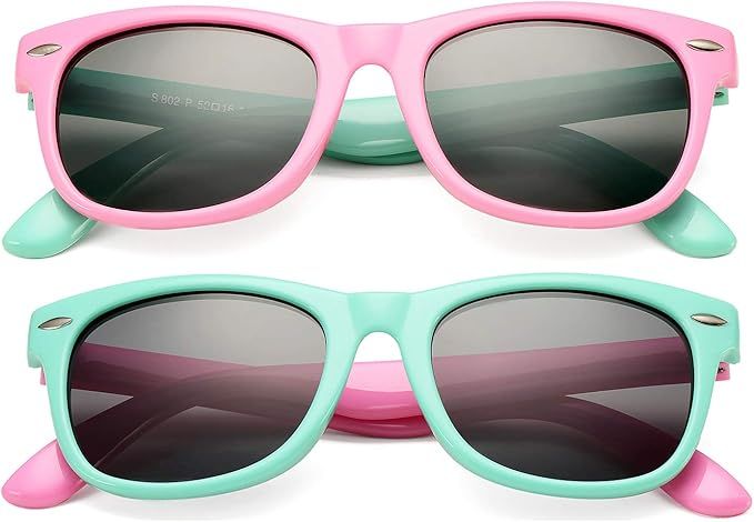 DeBuff Kids Polarized Sunglasses TPEE Rubber Flexible Frame for Boys Girls Age 3-10 | Amazon (US)