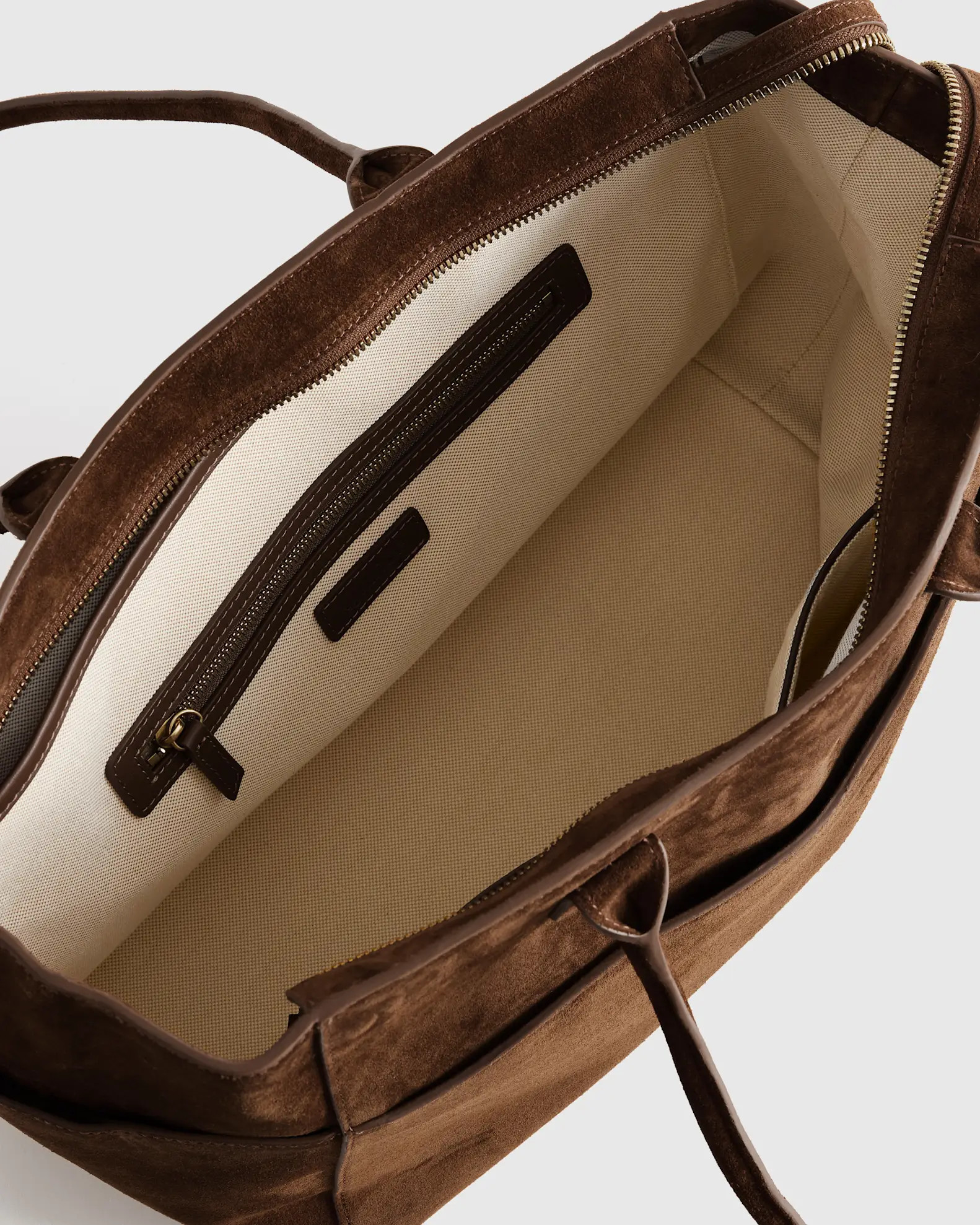 Italian Suede Shopper Tote in Chocolate Brown | Quince
