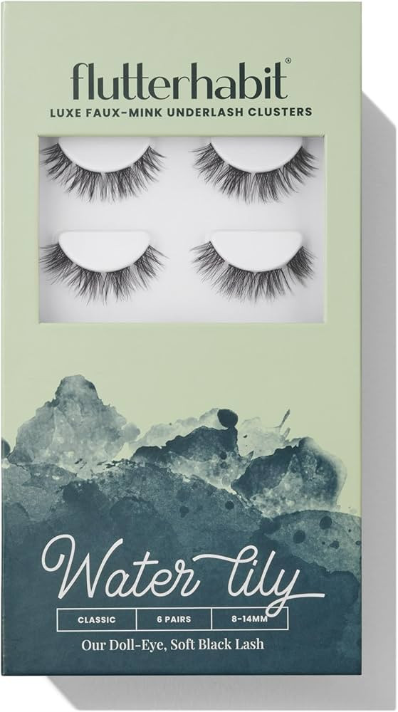 FlutterHabit Water Lily prepTECH Classic 6 Pair Underlash Extensions, 8–14mm Mixed Black Brown ... | Amazon (US)