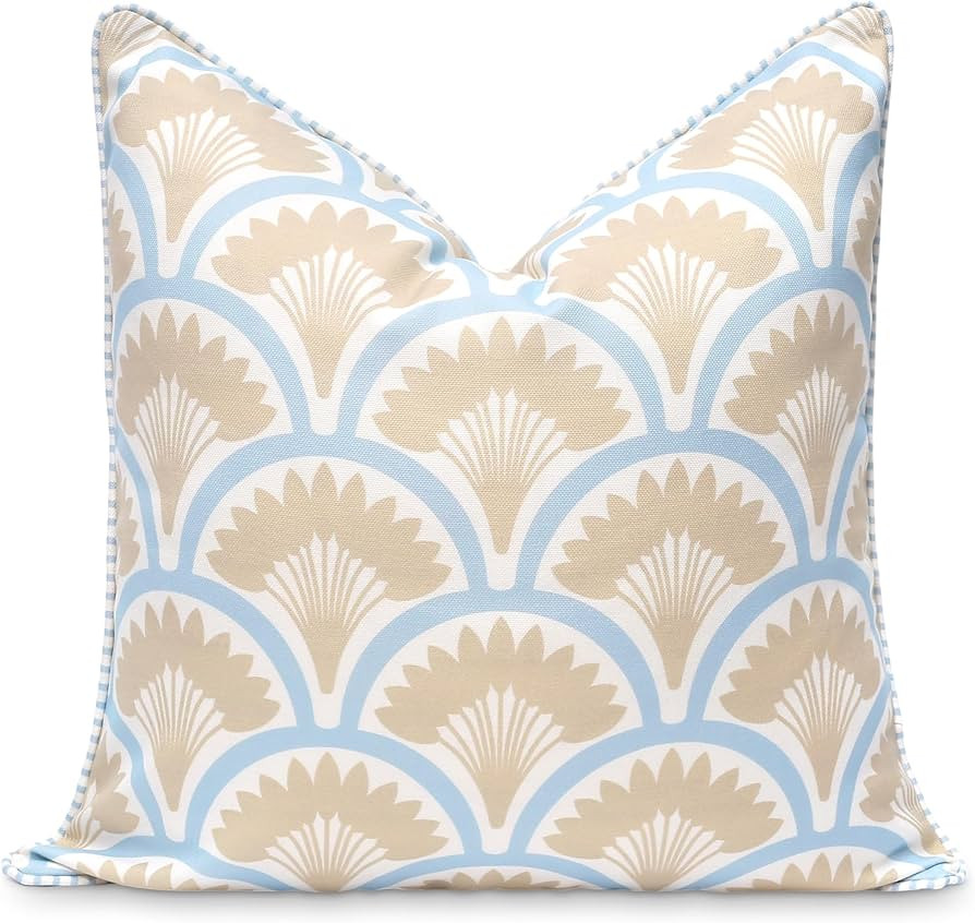 Hofdeco Premium Coastal Patio Indoor Outdoor Throw Pillow Cover Only, 20"x20" Water Repellent for... | Amazon (US)
