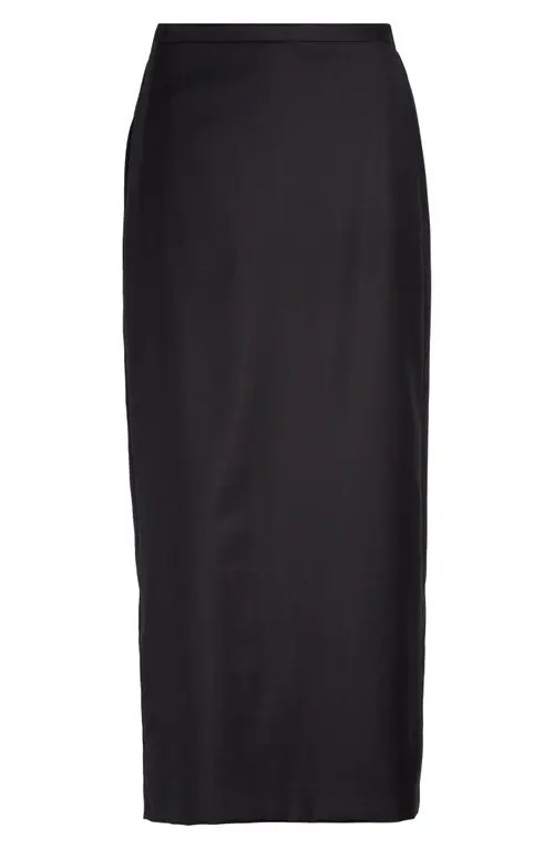 LOULOU DE SAISON Cara Super 120s Wool Pencil Skirt in Black Melange at Nordstrom, Size 4 Us | Nordstrom