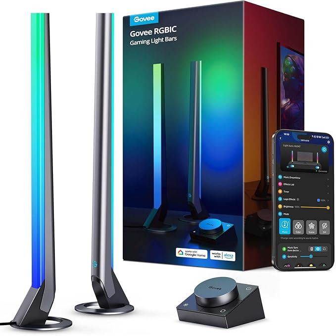 Govee RGBIC Gaming Light Bars H6047 with Smart Controller, Wi-Fi Smart LED Gaming Lights with Mus... | Amazon (US)