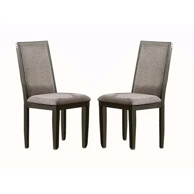 Modern Grey Dining Chairs Kitchen Set Of 2Pc Side Chairs Upholstered Fabric Foam Cushion Dining Room | Wayfair North America