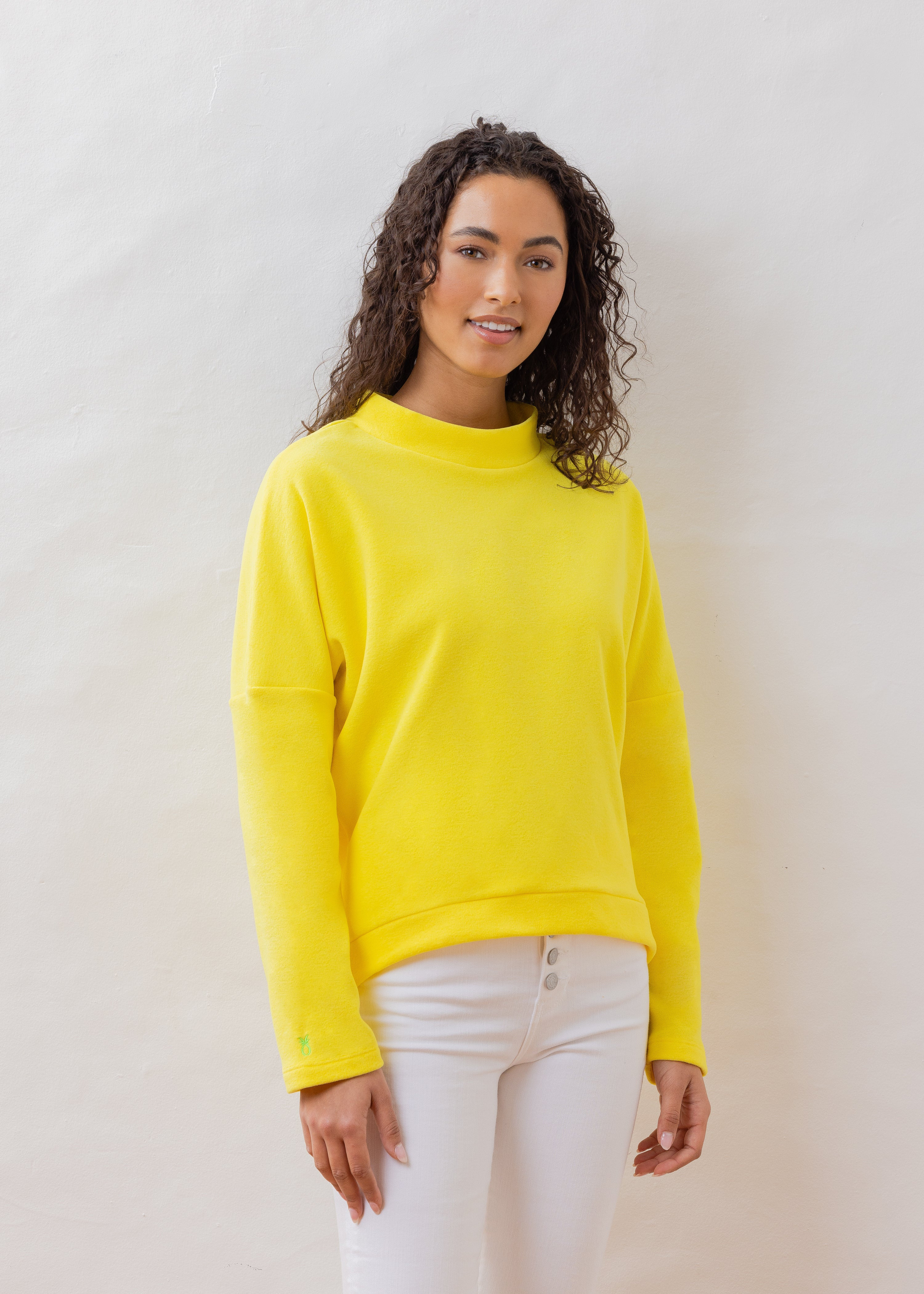 Binney Boatneck in Terry Fleece (Sunshine) | Dudley Stephens