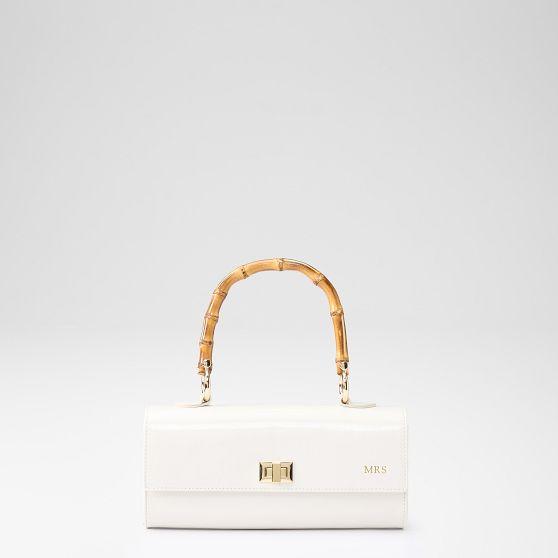 Patent Leather Bamboo Handbag​ | Mark and Graham