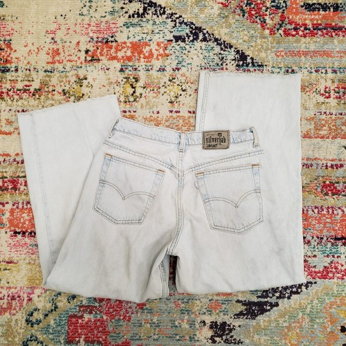 Levis Womens VTG Wide Leg Baggy Silver Tab Jeans Size M 9/10 Light Wash Raw Hem  | eBay | eBay US