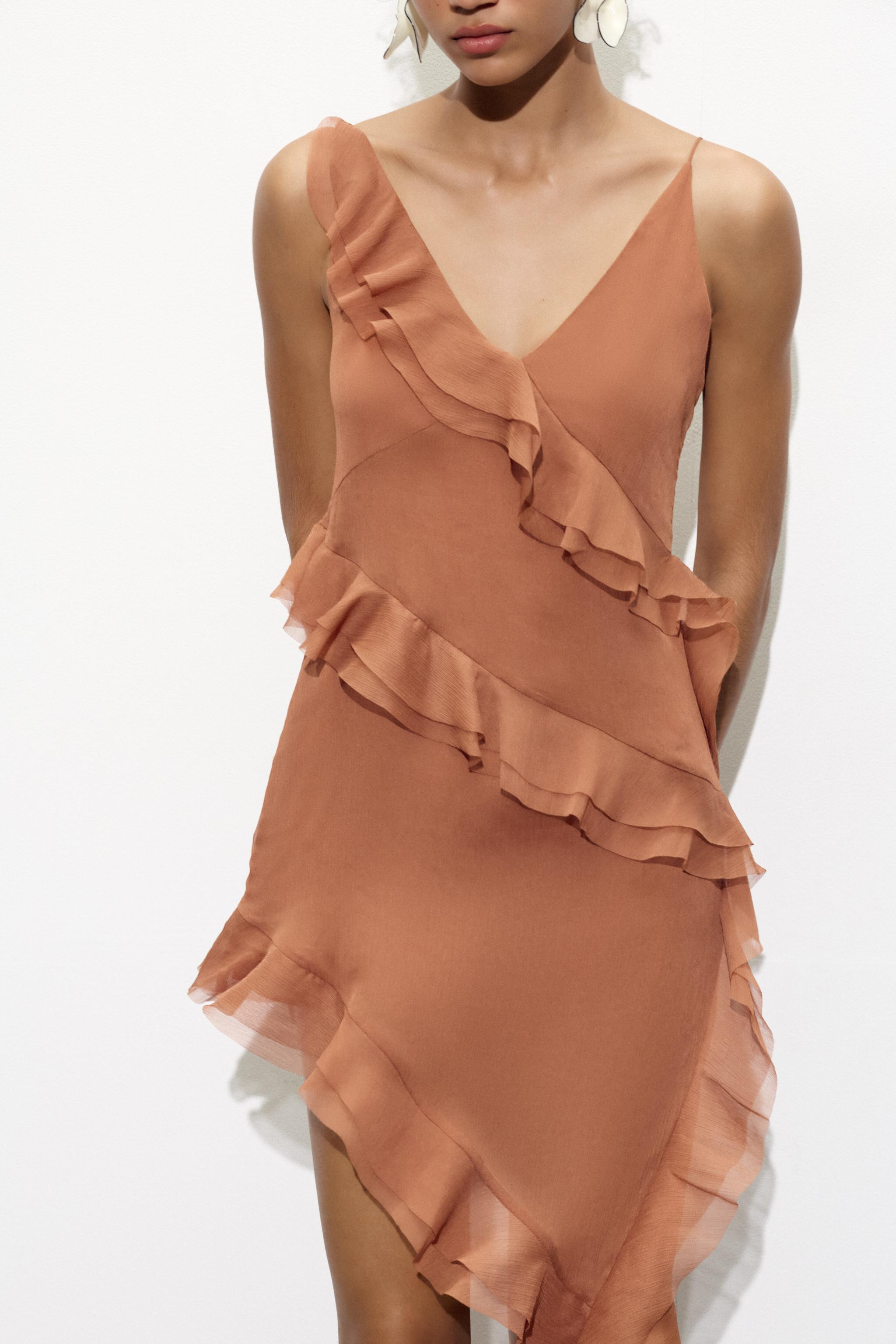 ASYMMETRICAL DRESS WITH RUFFLES | Zara US