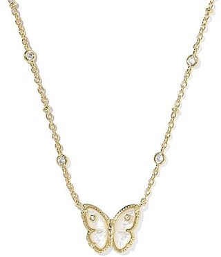 Kendra Scott Cailey Butterfly Short Pendant Necklace - Gold Ivory Mother Of Pearl | Dillard's
