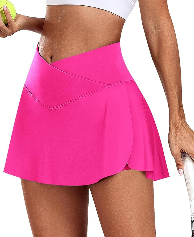 JoyGirl Womens Tennis Skirt with Shorts Crossover Golf Skort Mini High Waisted Workout Athletic S... | Amazon (US)