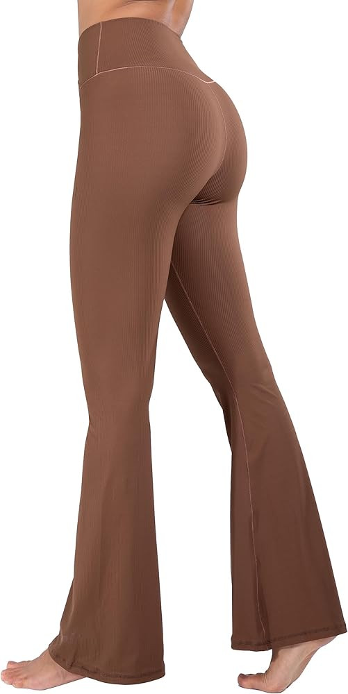 Sunzel Elerib Ribbed Crossover Flared Leggings for Women, High Waisted Tummy Control Casual Bootc... | Amazon (US)