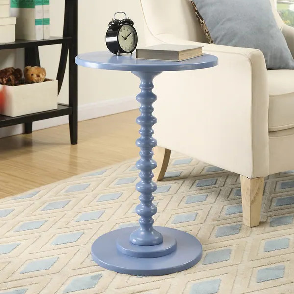Convenience Concepts Palm Beach Round Spindle Table - Blue - MDF | Bed Bath & Beyond
