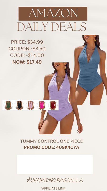 Amazon Daily Deals
Tummy control one piece swim suit 

#LTKSaleAlert #LTKFindsUnder50 #LTKSwim