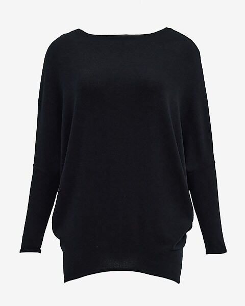 Relaxed Crepe Convertible Dolman Long Sleeve Sweater | Express | Express