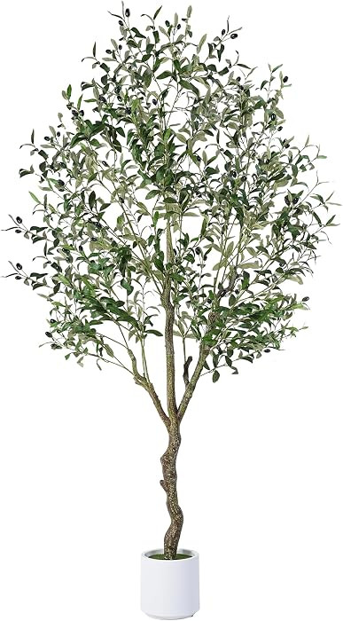 Jocoevol Olive Tree Artificial Indoor 6FT\uff0cTall Faux Olive Tree with White Planter\uff0cReali... | Amazon (US)