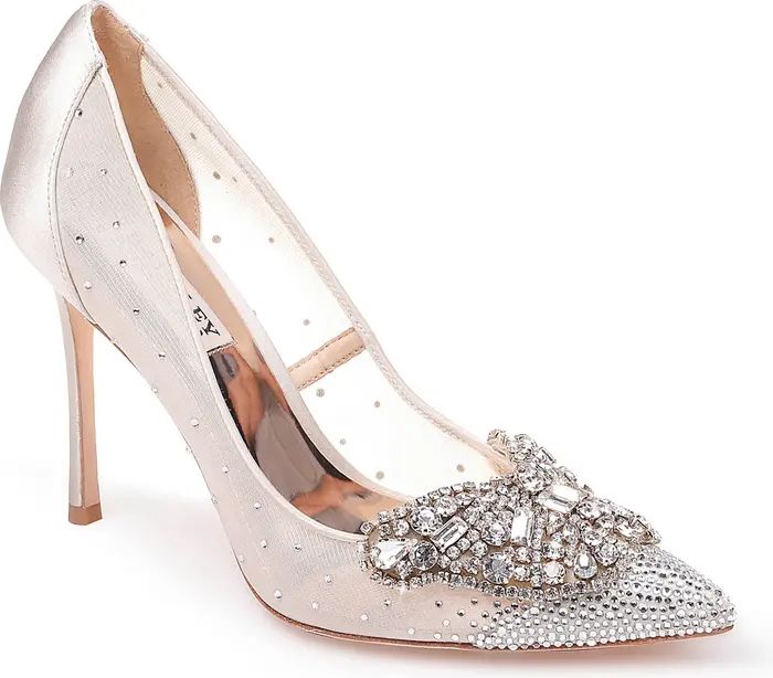 Badgley Mischka Collection Quintana Crystal Embellished Pointed Toe Pump | Nordstrom | Nordstrom