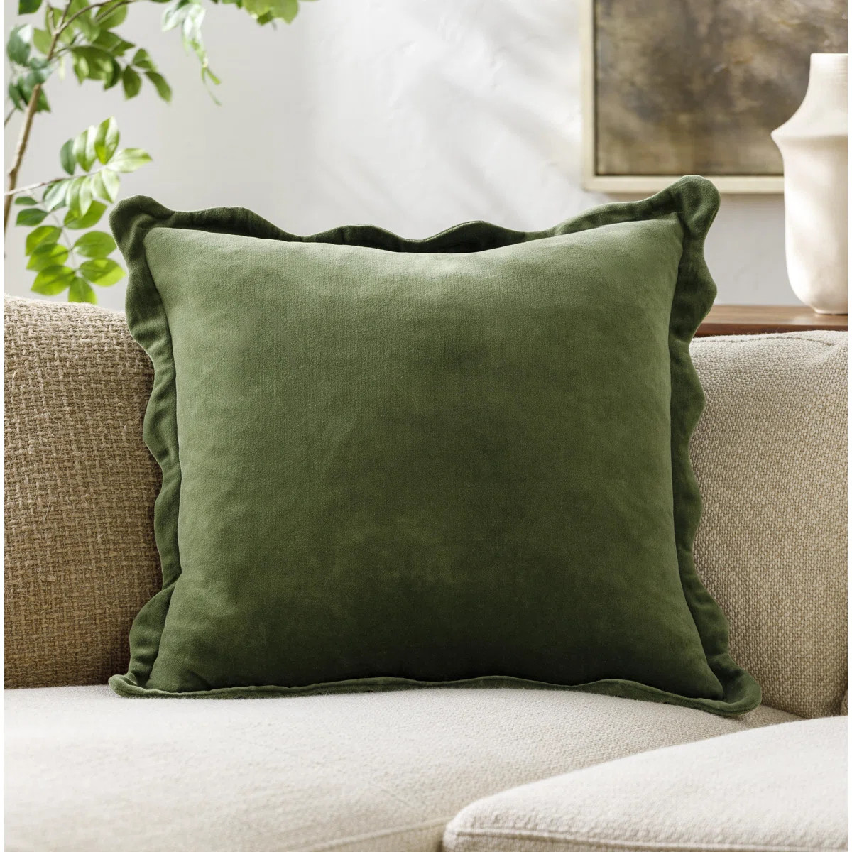 Collier Scalloped Edges Throw Pillow | Wayfair North America