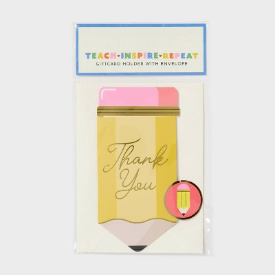 Die-cut Teacher Appreciation Gift Card Holders Pencil - Spritz™ | Target
