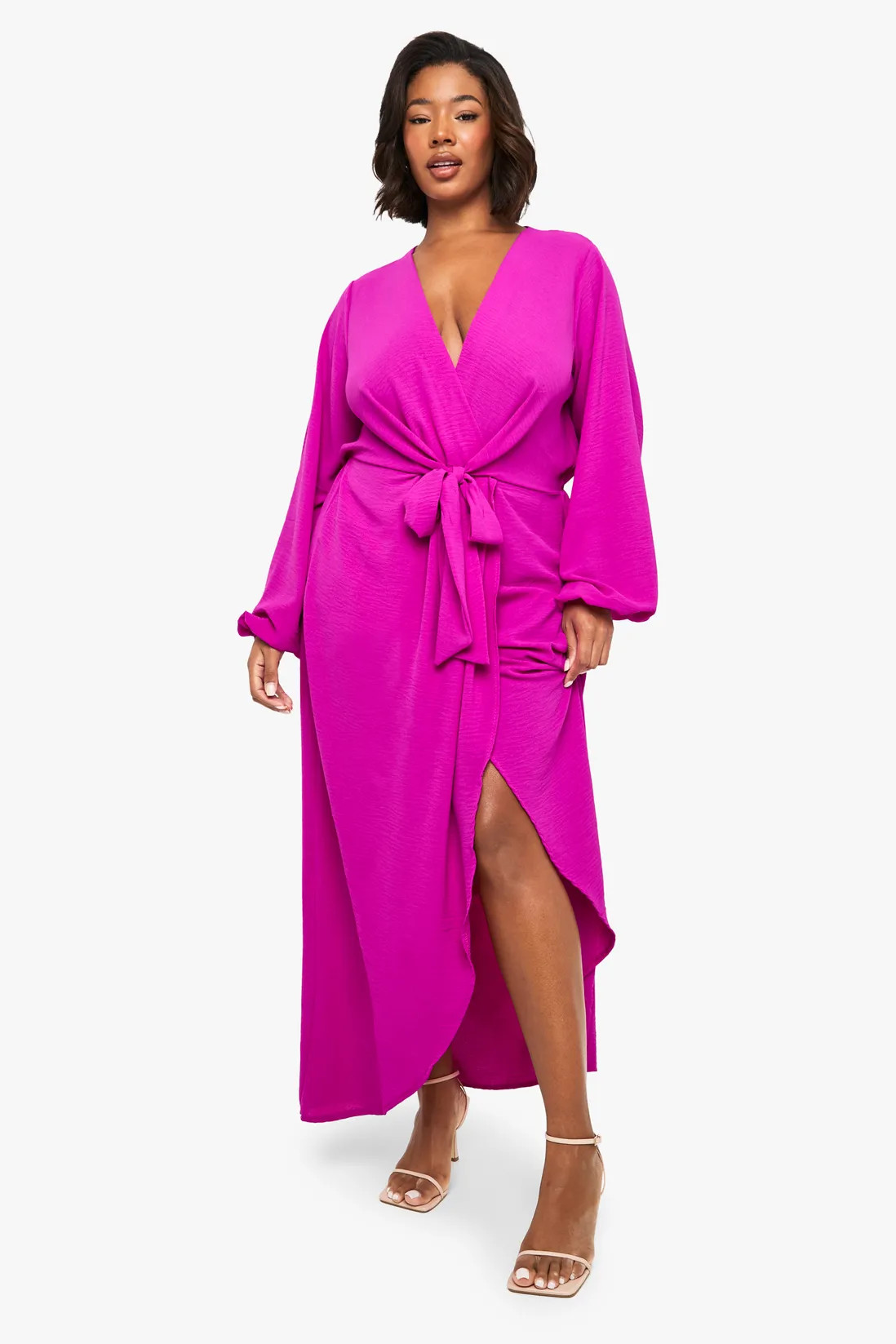 Dresses | Plus Textured Tie Detail Maxi Dress | boohoo | Boohoo.com (UK & IE)