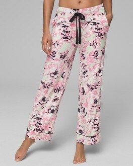 Cool Nights Grosgrain Trim Pajama Pants Timeless Floral Lime | Soma Intimates