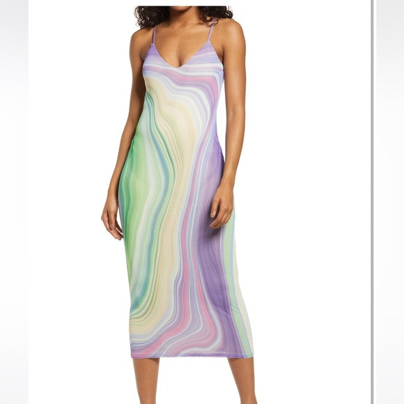 AFRM multicolor mesh midi-dress. | Poshmark