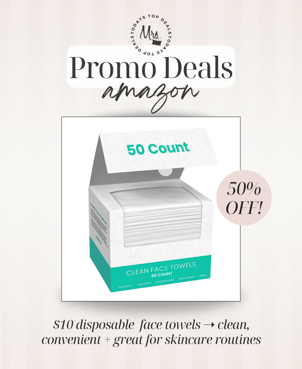 $10 disposable  face towels ➝ clean, convenient + great for skincare routines 

 #LTKmorningroutine #LTKselfcare #LTKSaleAlert