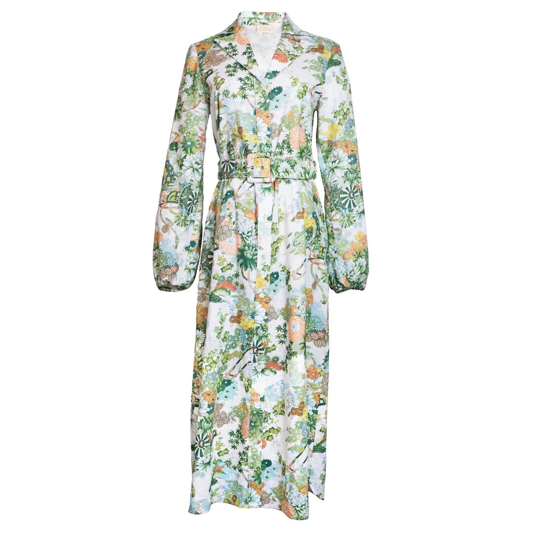 Belted Shirt Dress, Spring Chinoiserie | The Avenue