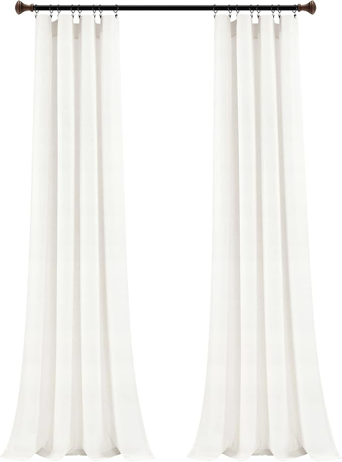 Lush Decor Belgian Flax Prewashed Linen Rich Cotton Blend Window Curtain Panel (Single Panel), 96... | Amazon (US)