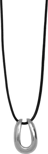 Serena Horseshoe Pendant Cord Necklace | Nordstrom