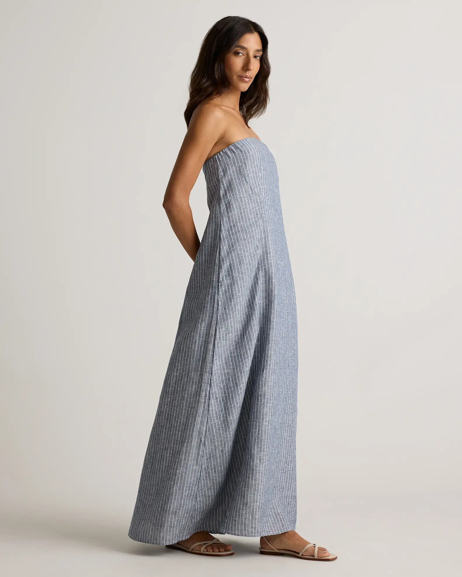 100% European Linen Strapless Maxi Dress | Quince