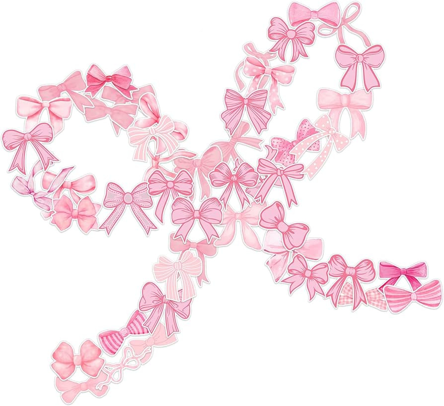 110pcs Pink Coquette Bow Stickers in Varied Styles, Aesthetic Bow Stickers for Water Bottle Lapto... | Amazon (US)